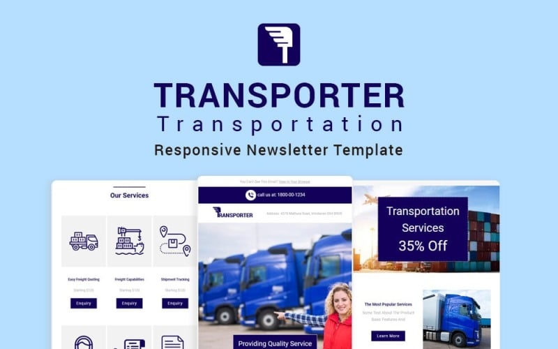 Transporter - Transportation Responsive Newsletter Template