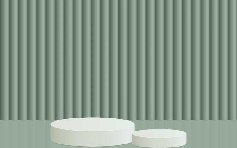 Cirkulär podium scen och rundad vägg bakgrund 3D-rendering
