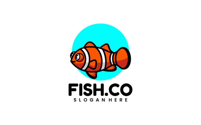 Einfaches Maskottchen-Logo des Fisches 4