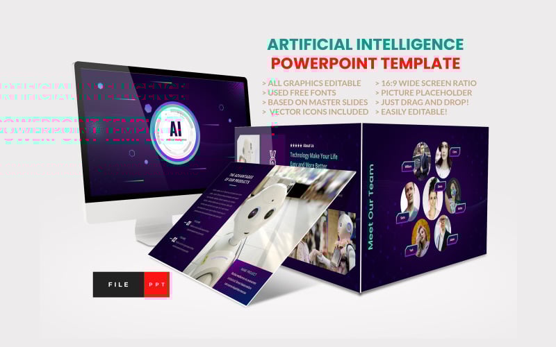 Modello Power Point di intelligenza artificiale