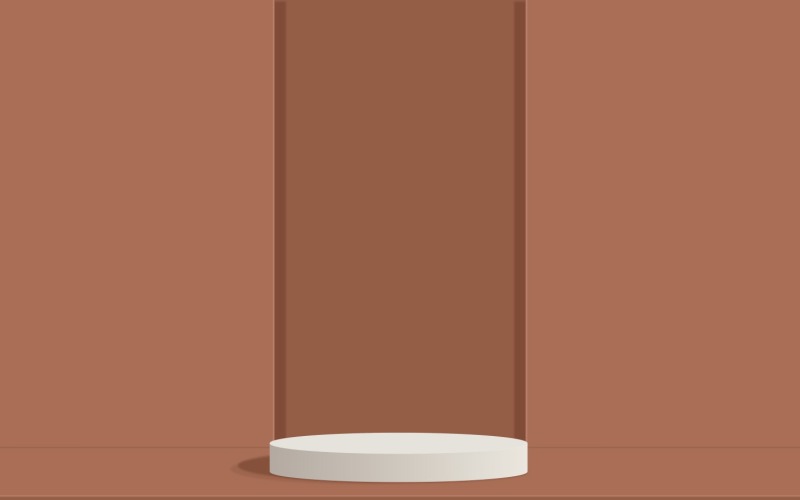 palco de pódio circular branco e renderização em 3d de fundo de vitrine