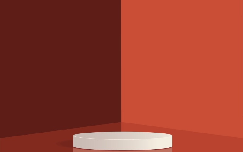 Palco de pódio circular e renderização 3d de fundo de canto