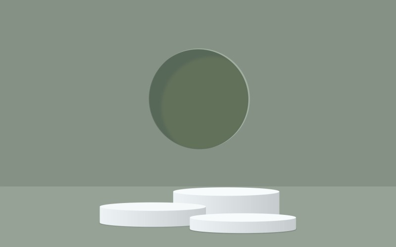 Vit cirkulär podium scen och geometrisk form bakgrund