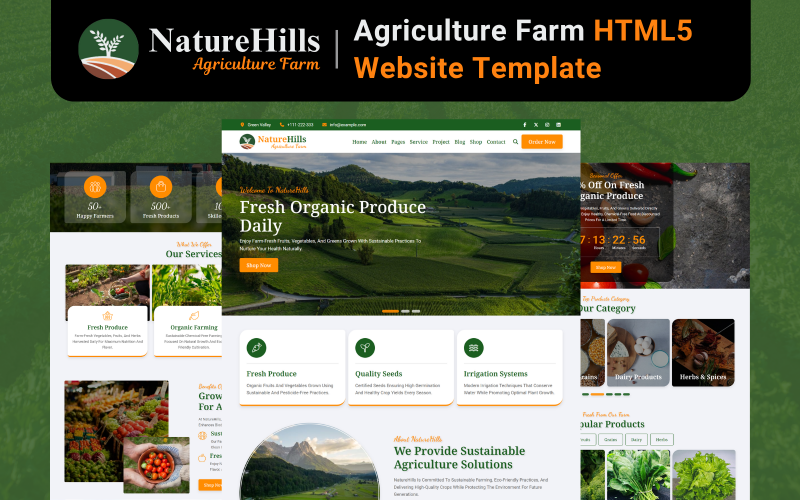 NatureHills - Agriculture Farm HTML5 Website Template
