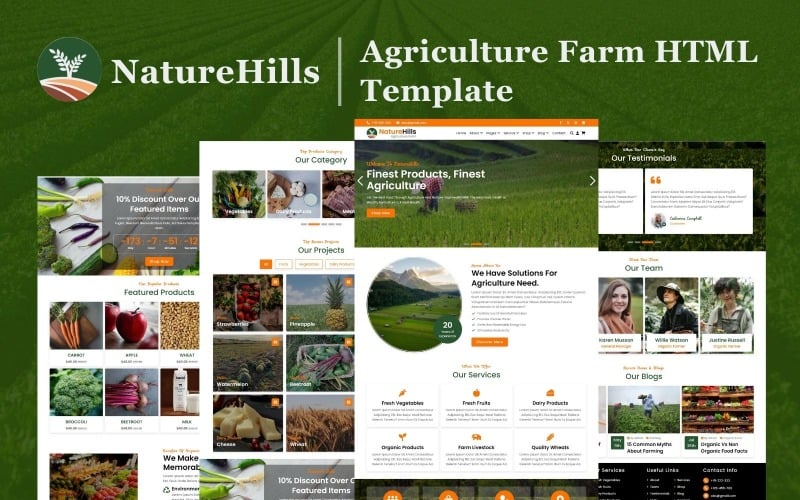 NatureHills — Farma rolnicza Szablon strony internetowej HTML5