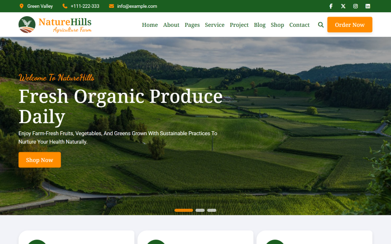 NatureHills – HTML5-шаблон веб-сайту Agriculture Farm