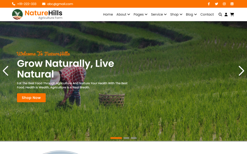 NatureHills - 农业农场 HTML5 网站模板