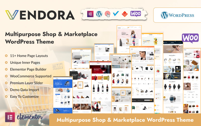 Vendora - Büyük Çok Amaçlı Mağaza Pazarı WordPress Teması