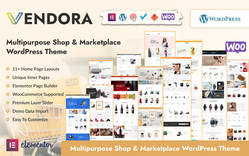 Vendora - 大型多用途商店市场 WordPress 主题