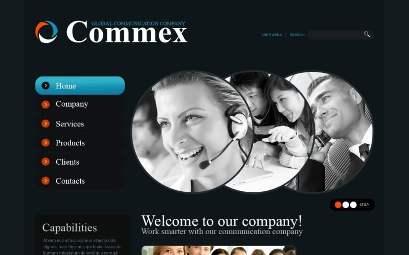 Communications Website Template