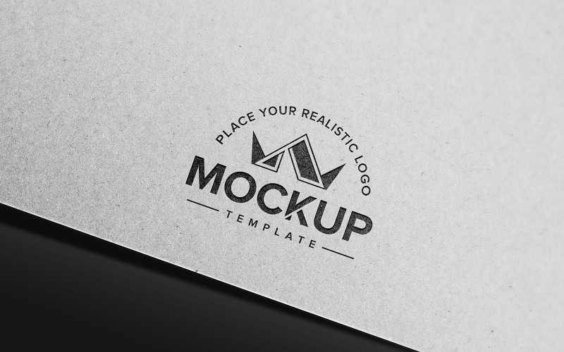 Realistic logo mockup on white paper psd - TemplateMonster