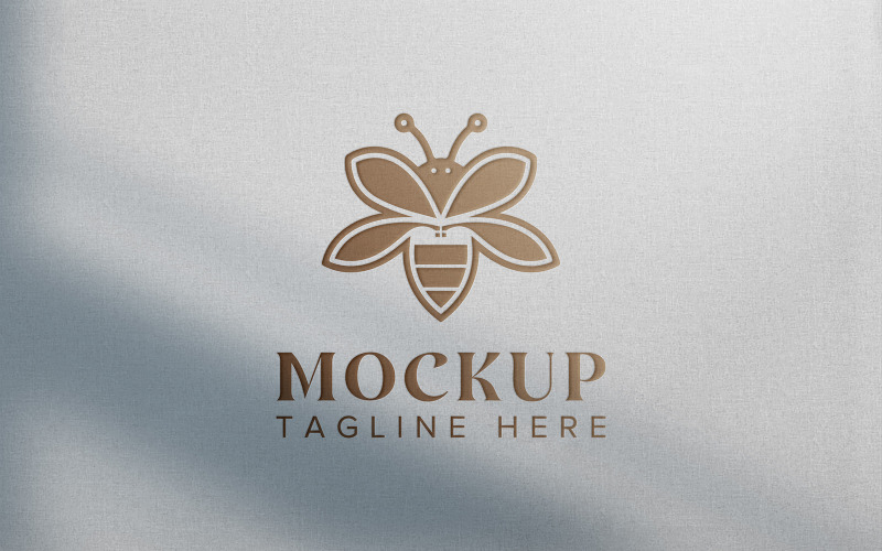 Cerrar en maqueta de logotipo de papel blanco