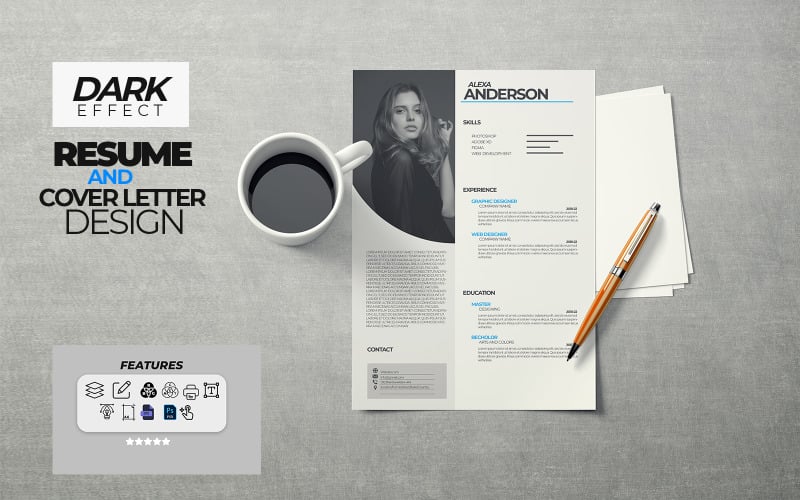 Darmowy szablon CV Alex Profesjonalne CV i list motywacyjny