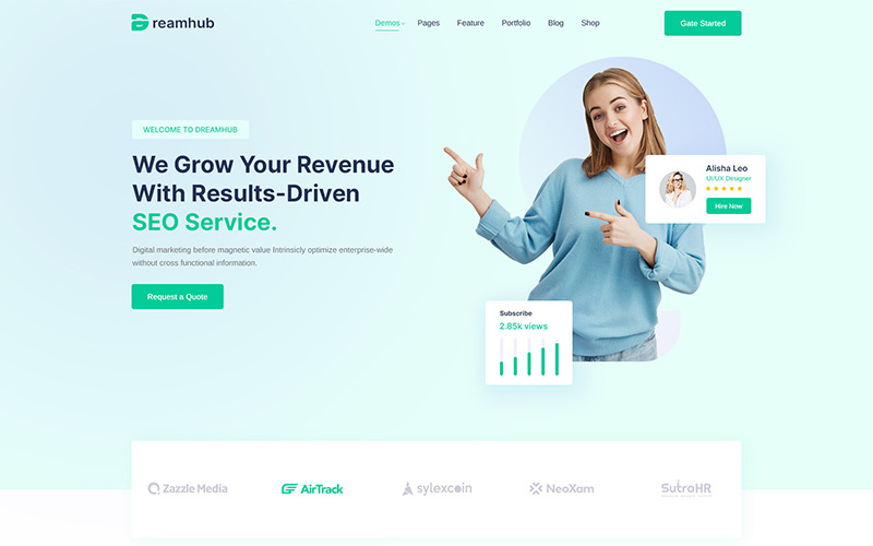 DreamHub SEO Ajansı PSD Şablonu