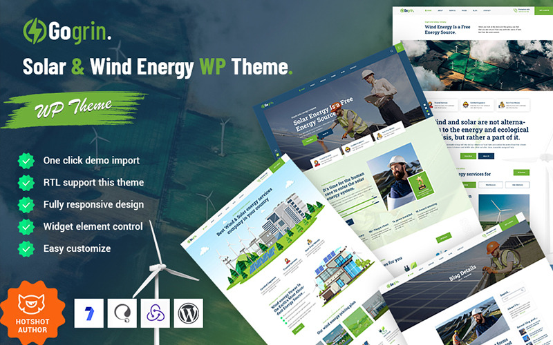 Gogrin – Nap- és szélenergia WordPress téma