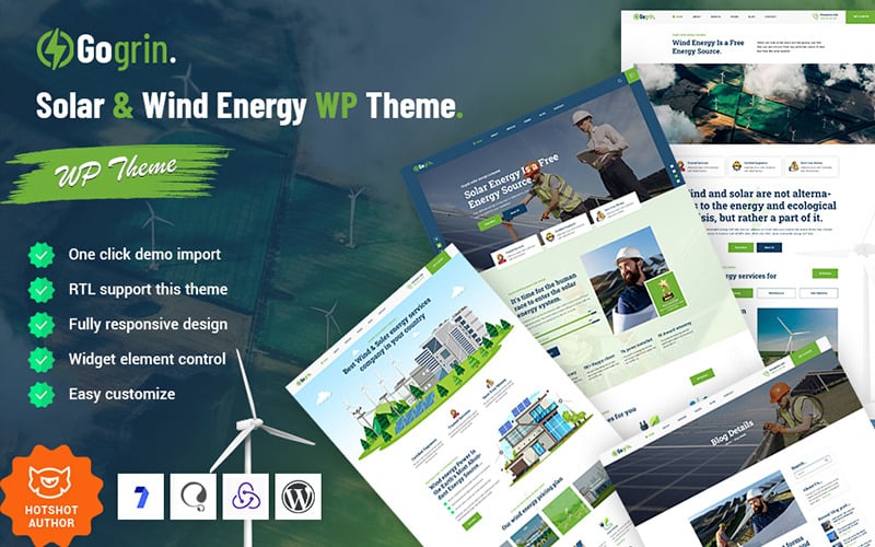 Gogrin - Thème WordPress pour l'énergie solaire et éolienne