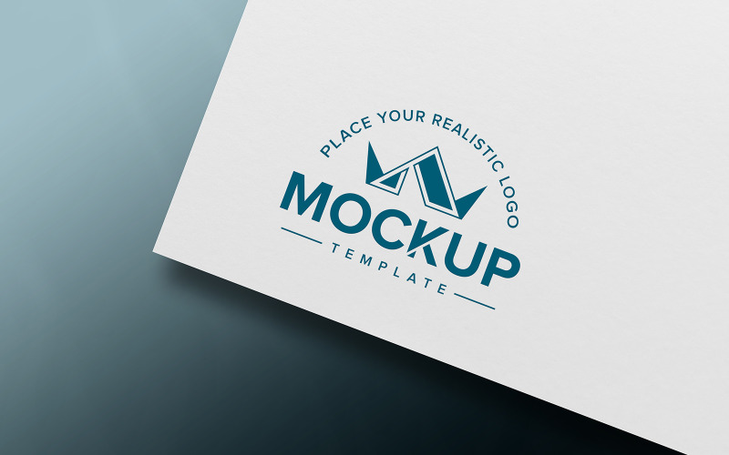 Logo su una trama di mockup di carta bianca