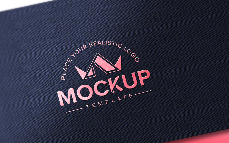 Mockup di logo 3d su texture nera