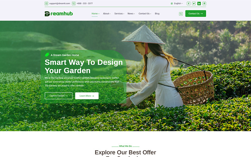 Modelo PSD de jardinagem DreamHub