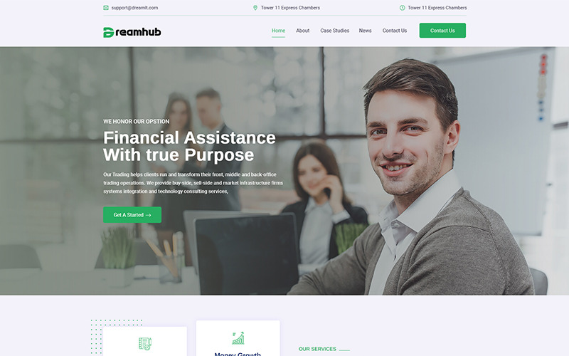 Plantilla PSD de finanzas de DreamHub