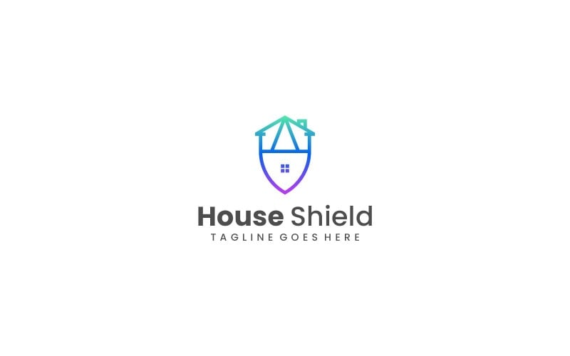 House Shield Line Art logó