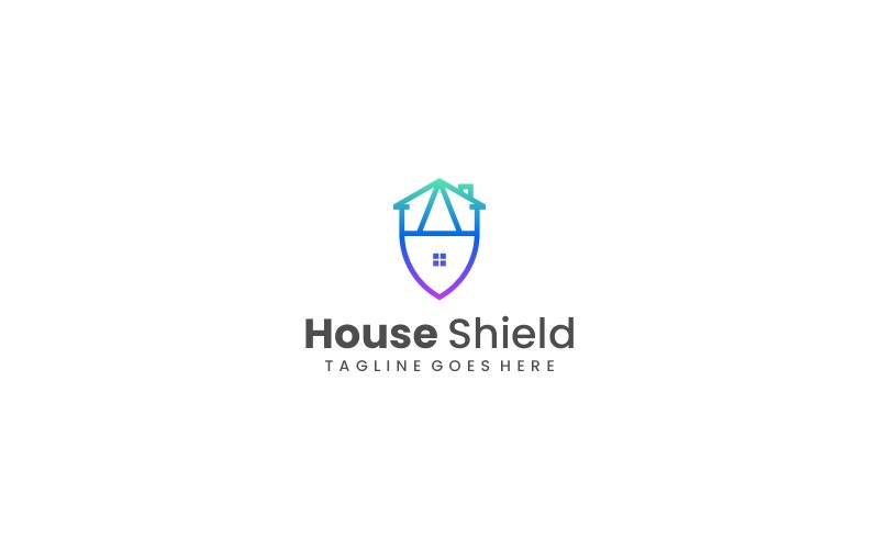 House Shield Line Art-logotyp