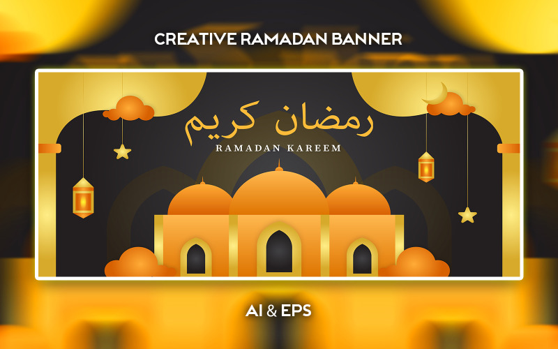 Kreatív Ramadan Vector Banner Sablon Design