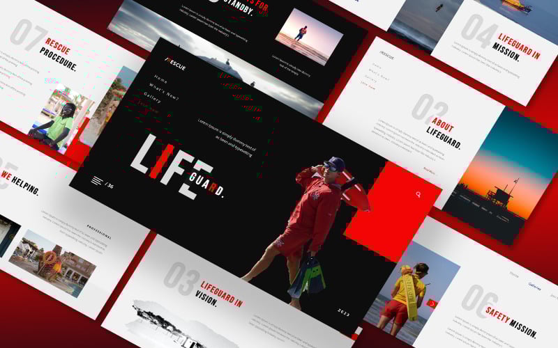 Life Guard Шаблон презентації Powerpoint