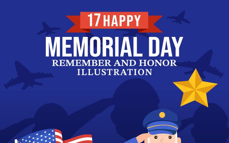 17 Memorial Day Vektorové Ilustrace