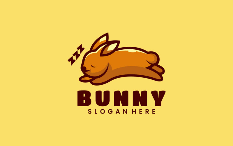 Modèle de logo de mascotte simple lapin