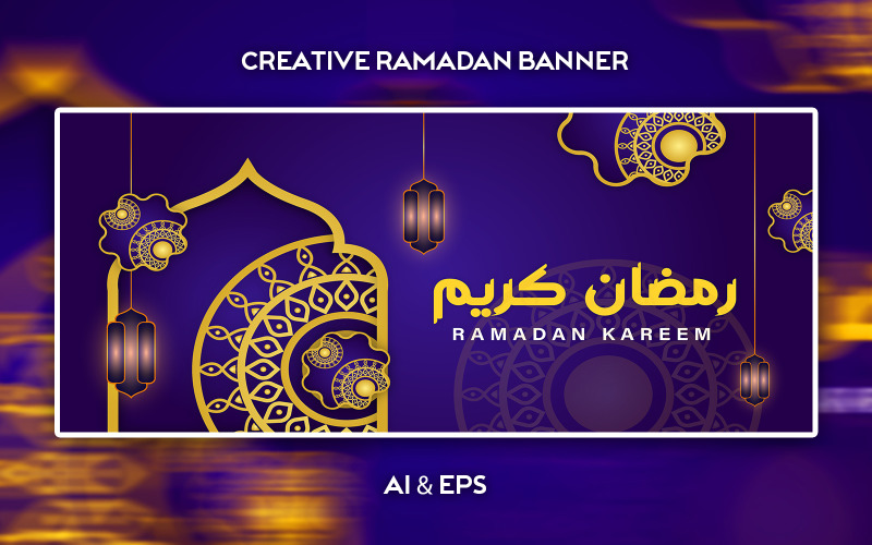 Plantillas creativas de diseño de banner vectorial de Ramadán