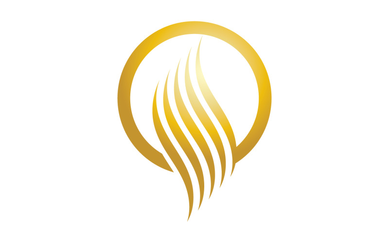 Haarlijn golf ontwerp logo en symbool vector v24