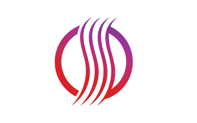 Vlasová linie vlny designu loga a symbolu vektor v34
