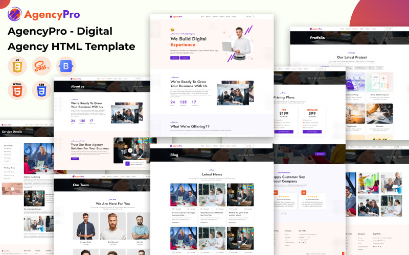 AgencyPro - Modello HTML per agenzia digitale