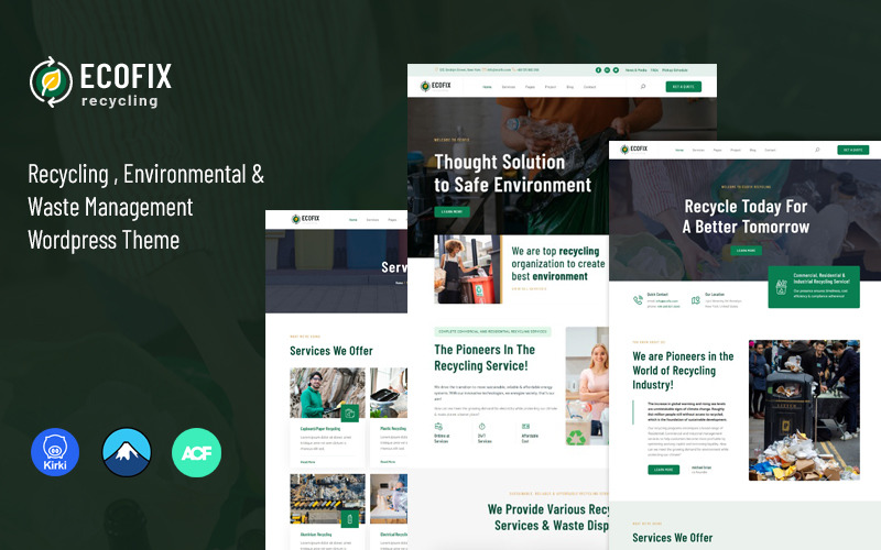 Ecofix - Tema WordPress per servizi di riciclaggio e gestione dei rifiuti