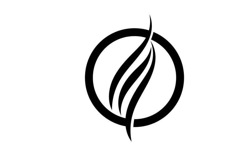 Logo del design dell'onda della linea dei capelli e vettore di simboli v47