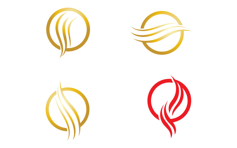 Logo del design dell'onda della linea dei capelli e vettore di simboli v63