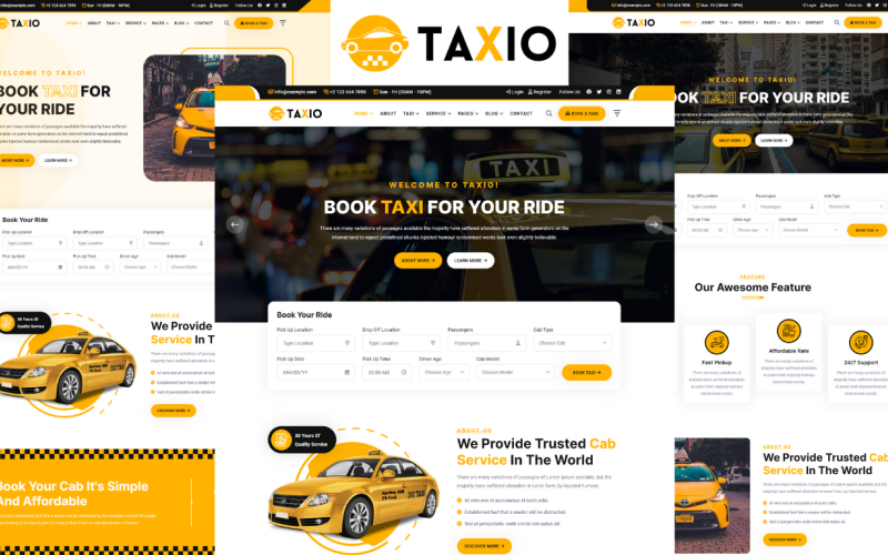 Taxio - HTML5-шаблон служби онлайн-таксі