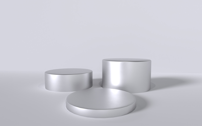 3D ezüst termék háttér állvány vagy pódium