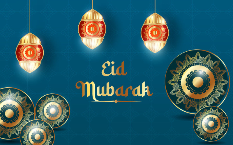 Eid Mubarak ünnepi illusztráció