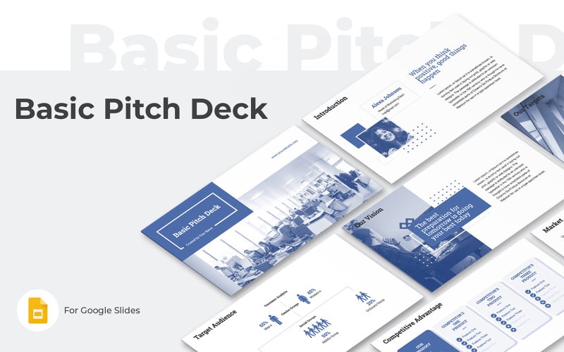 Grundlegende Pitch Deck Google Slides-Präsentationsvorlage