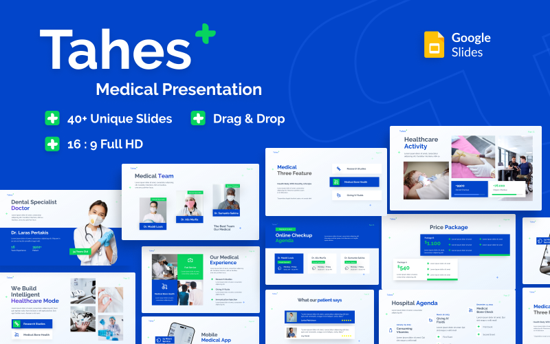 Медицинский шаблон слайдов Tahes для Google