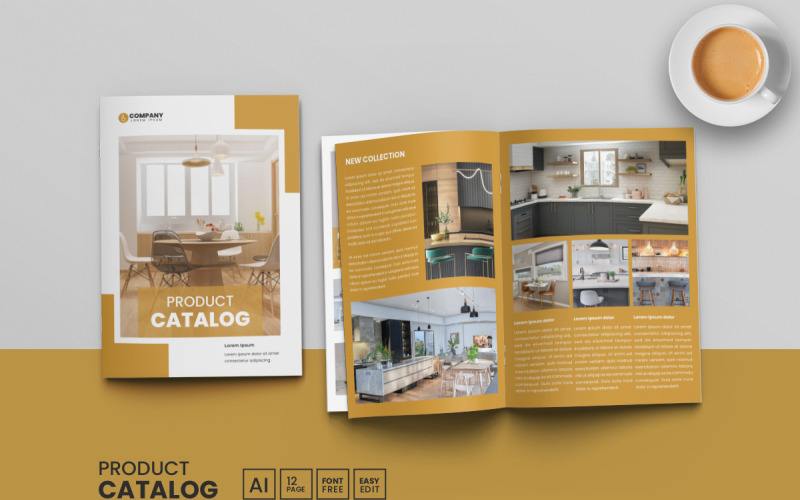 Modèle de catalogue de produits et conception de la mise en page du catalogue ou brochure
