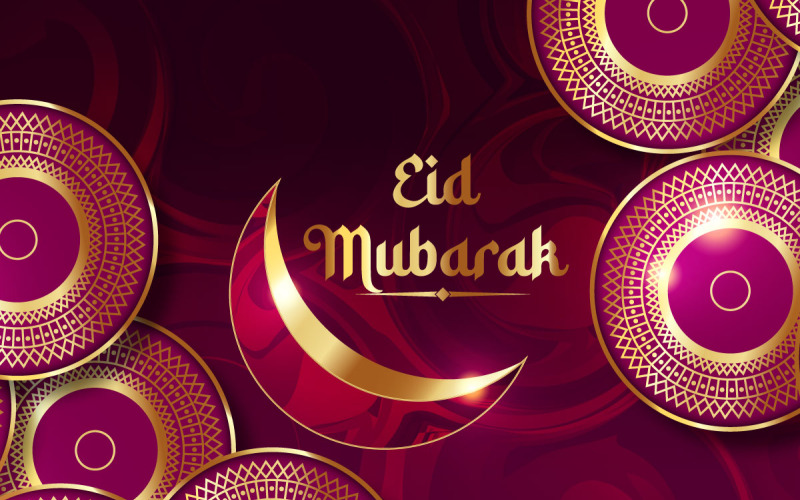 Művészi Eid Mubarak Iszlám Fesztivál vallási háttér Design vektor