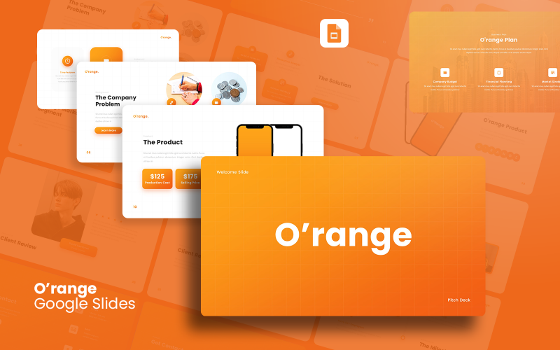 O'range - Modèle Google Slides Creative Pitch Deck