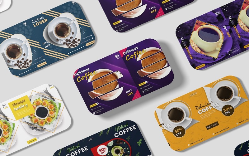 Pacote de Modelos de Banner do Instagram | Design de modelo de pôster de café | Pacote de Design de Banner Criativo