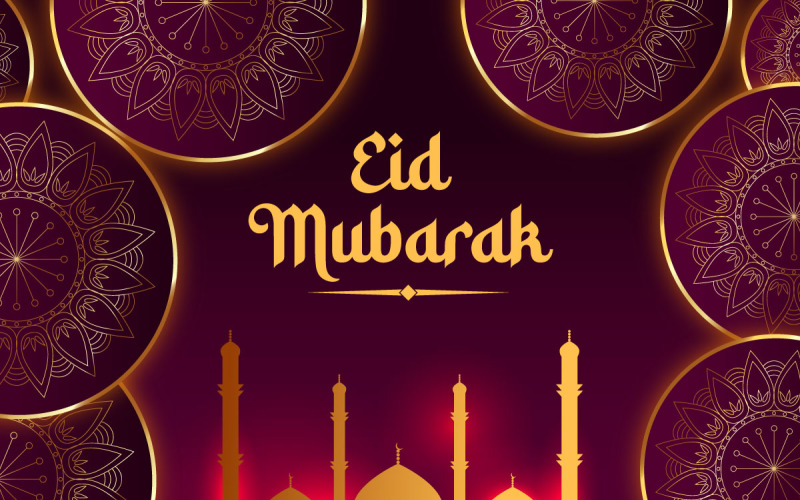 Vektor realistischer Eid Mubarak Hintergrund Eid al Fitr