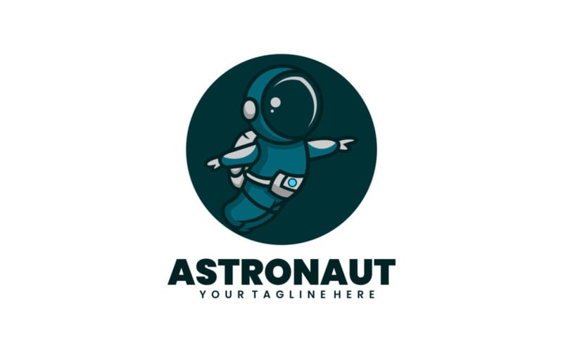 Mascote Astronauta Logotipo Desenho Animado