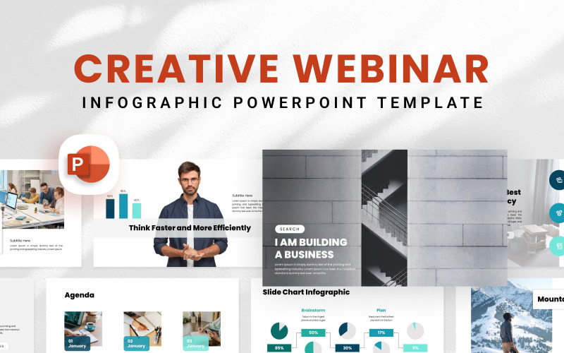Modelo de PowerPoint de webinar criativo