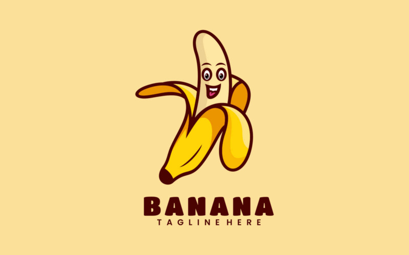 Banan maskotka kreskówka styl Logo